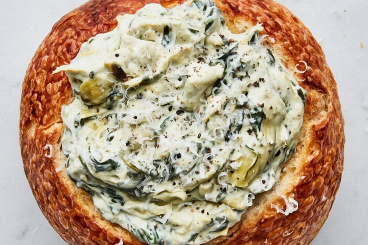 SPINACH DIP BREAD BOWL