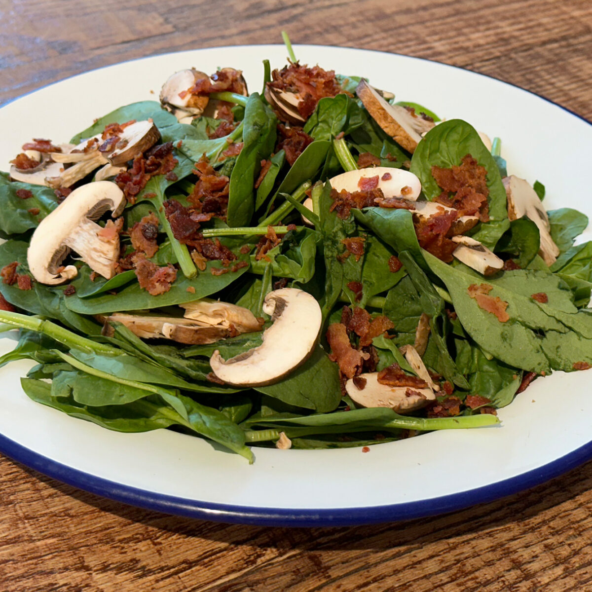 BABY SPINACH, MUSHROOM & BACON SALAD