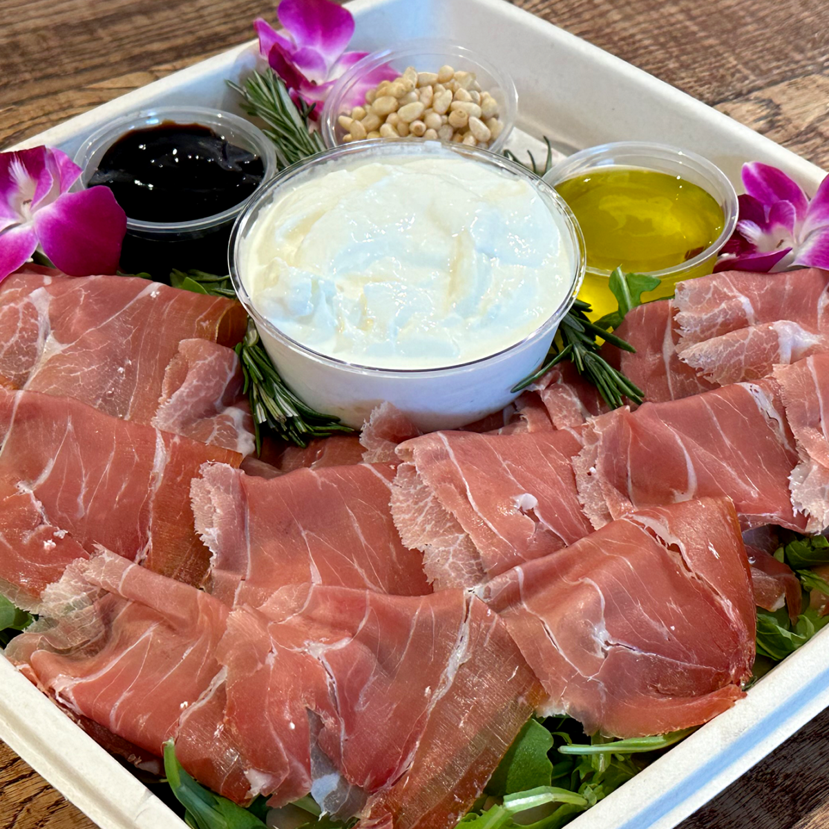 BURRATA, SERRANO, ARUGULA TRAY